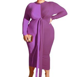 Wrap Tie Pencil Maxi Dress